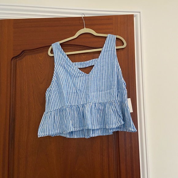 Abound Blue and white stripe tank with open back - Picture 3 of 8